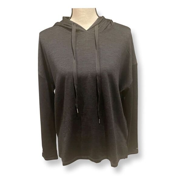Ladies Pullover Long Sleeve Hoodie Charcoal Gray Large - Picture 1 of 7